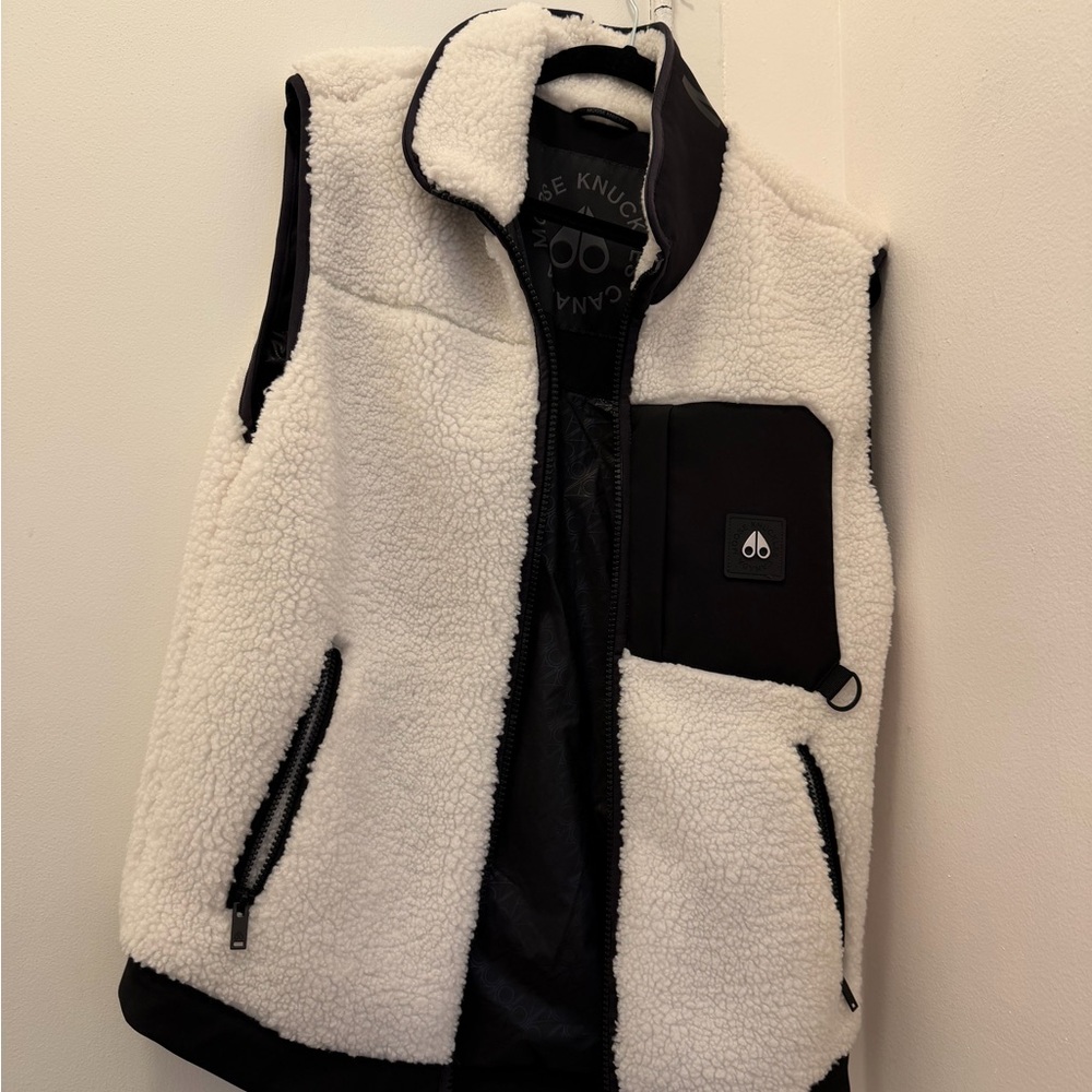 White and Black Fleece Vest